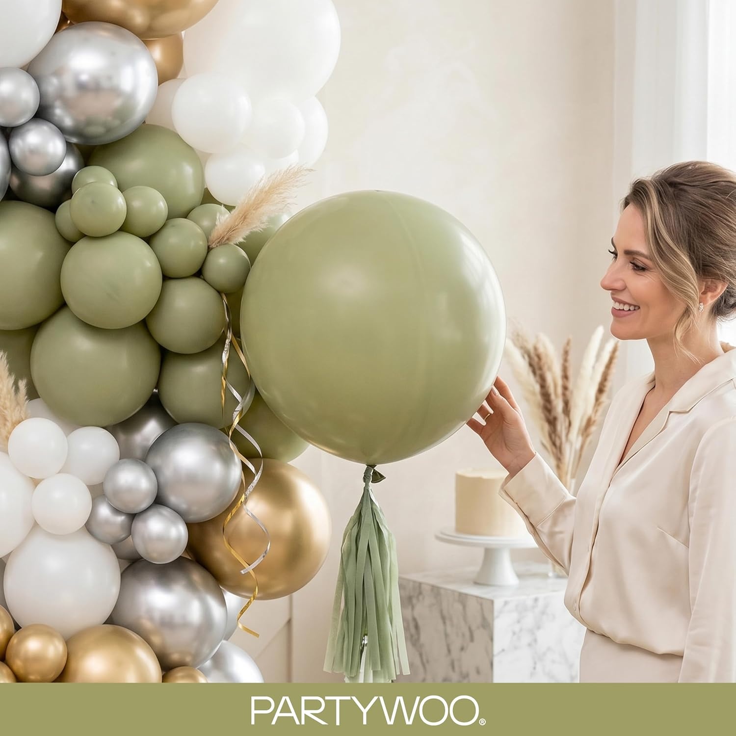 image:imagePartyWoo Teal Balloons 130pcs Different Sizes Pack of 18 12 10 5 Inch Turquoise Dark Teal Balloon Arch Kit for Baby Shower Gender Reveal Graduation Mermaid Birthday Pool Party Decorations BlueY69Sage Greenf11
