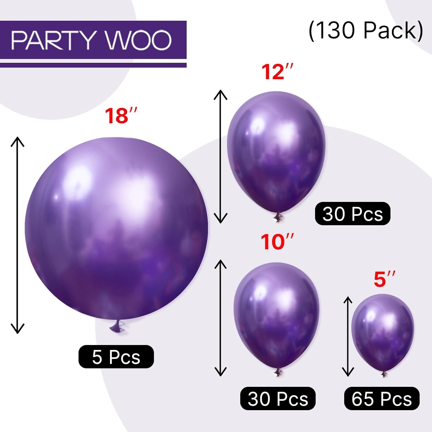 image:imagePartyWoo Teal Balloons 130pcs Different Sizes Pack of 18 12 10 5 Inch Turquoise Dark Teal Balloon Arch Kit for Baby Shower Gender Reveal Graduation Mermaid Birthday Pool Party Decorations BlueY69Purpleg105