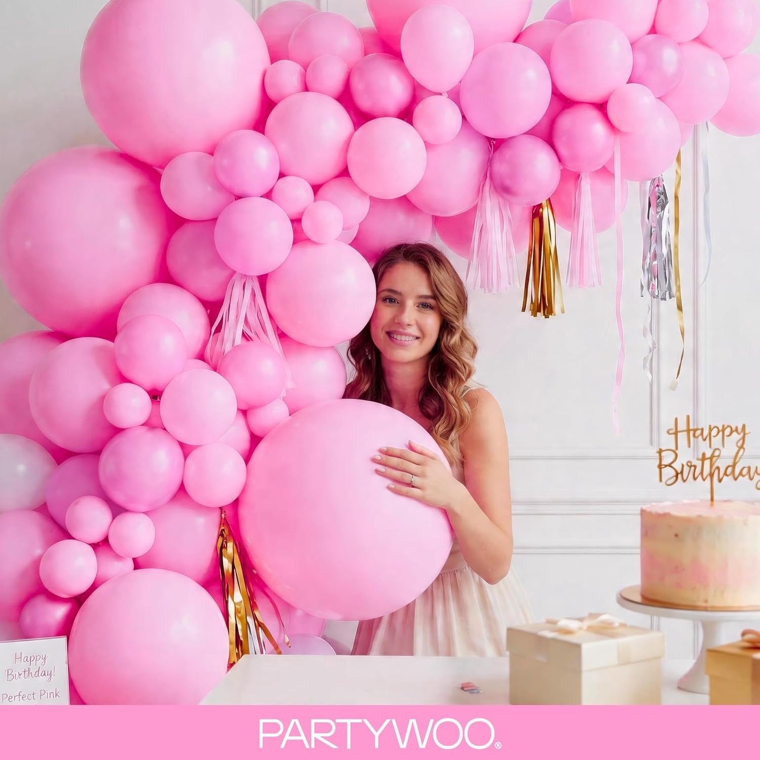 image:imagePartyWoo Teal Balloons 130pcs Different Sizes Pack of 18 12 10 5 Inch Turquoise Dark Teal Balloon Arch Kit for Baby Shower Gender Reveal Graduation Mermaid Birthday Pool Party Decorations BlueY69Pinky11