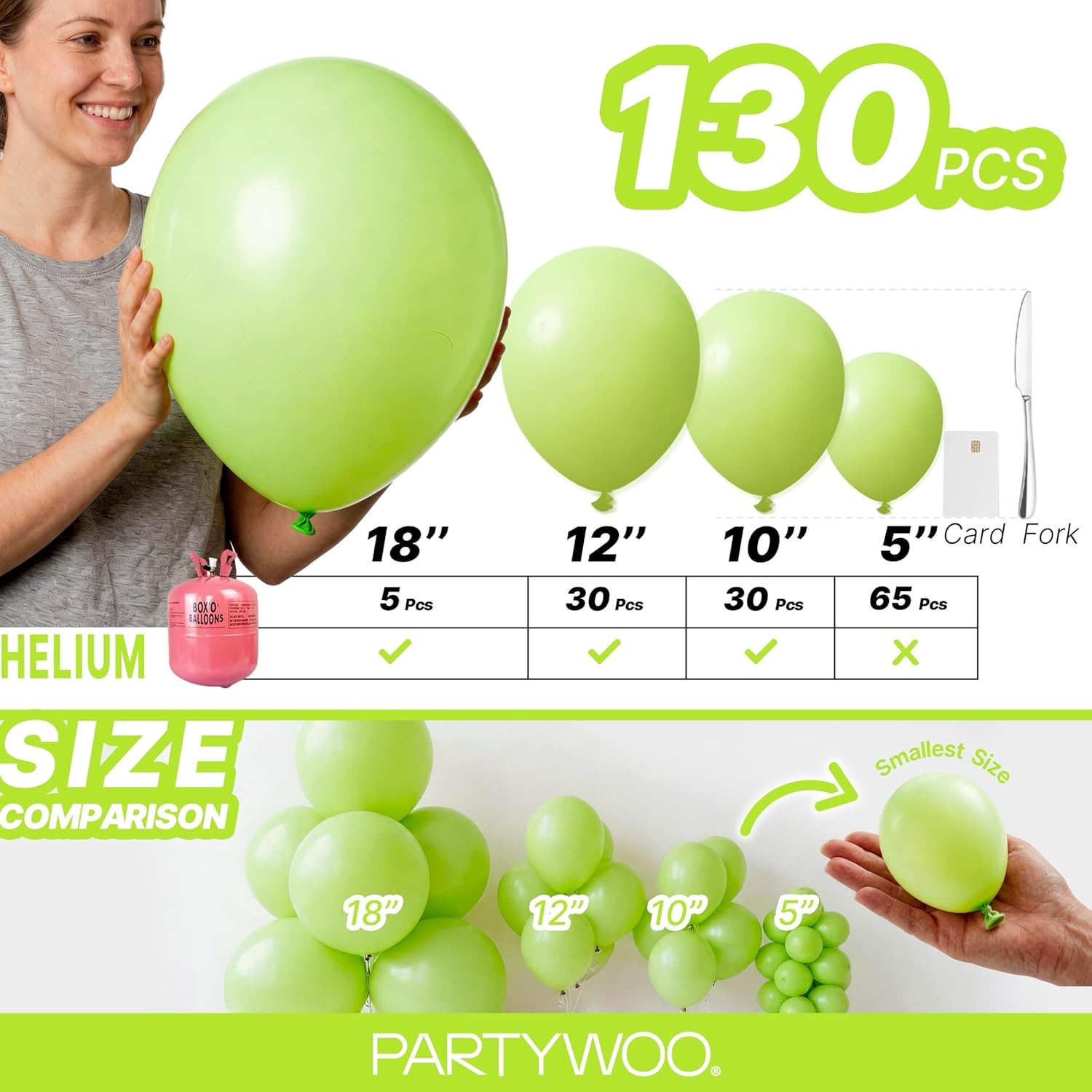image:imagePartyWoo Teal Balloons 130pcs Different Sizes Pack of 18 12 10 5 Inch Turquoise Dark Teal Balloon Arch Kit for Baby Shower Gender Reveal Graduation Mermaid Birthday Pool Party Decorations BlueY69Greeny6
