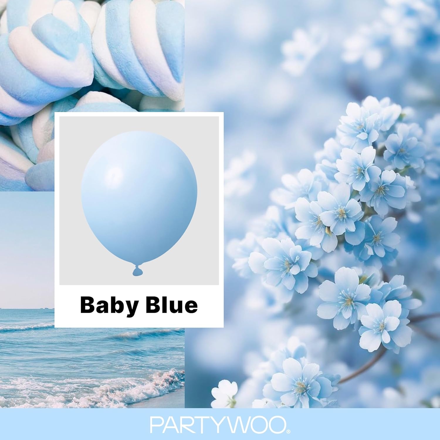 image:imagePartyWoo Teal Balloons 130pcs Different Sizes Pack of 18 12 10 5 Inch Turquoise Dark Teal Balloon Arch Kit for Baby Shower Gender Reveal Graduation Mermaid Birthday Pool Party Decorations BlueY69Pastel Blueq13