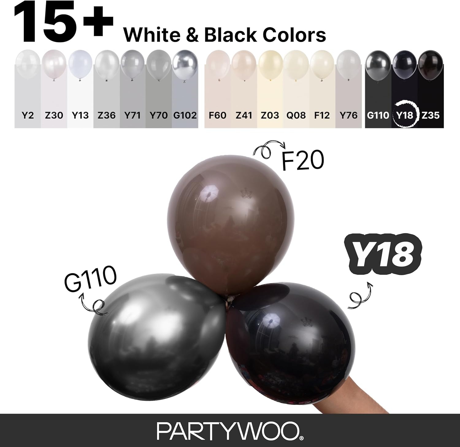 image:imagePartyWoo Teal Balloons 130pcs Different Sizes Pack of 18 12 10 5 Inch Turquoise Dark Teal Balloon Arch Kit for Baby Shower Gender Reveal Graduation Mermaid Birthday Pool Party Decorations BlueY69Blacky18