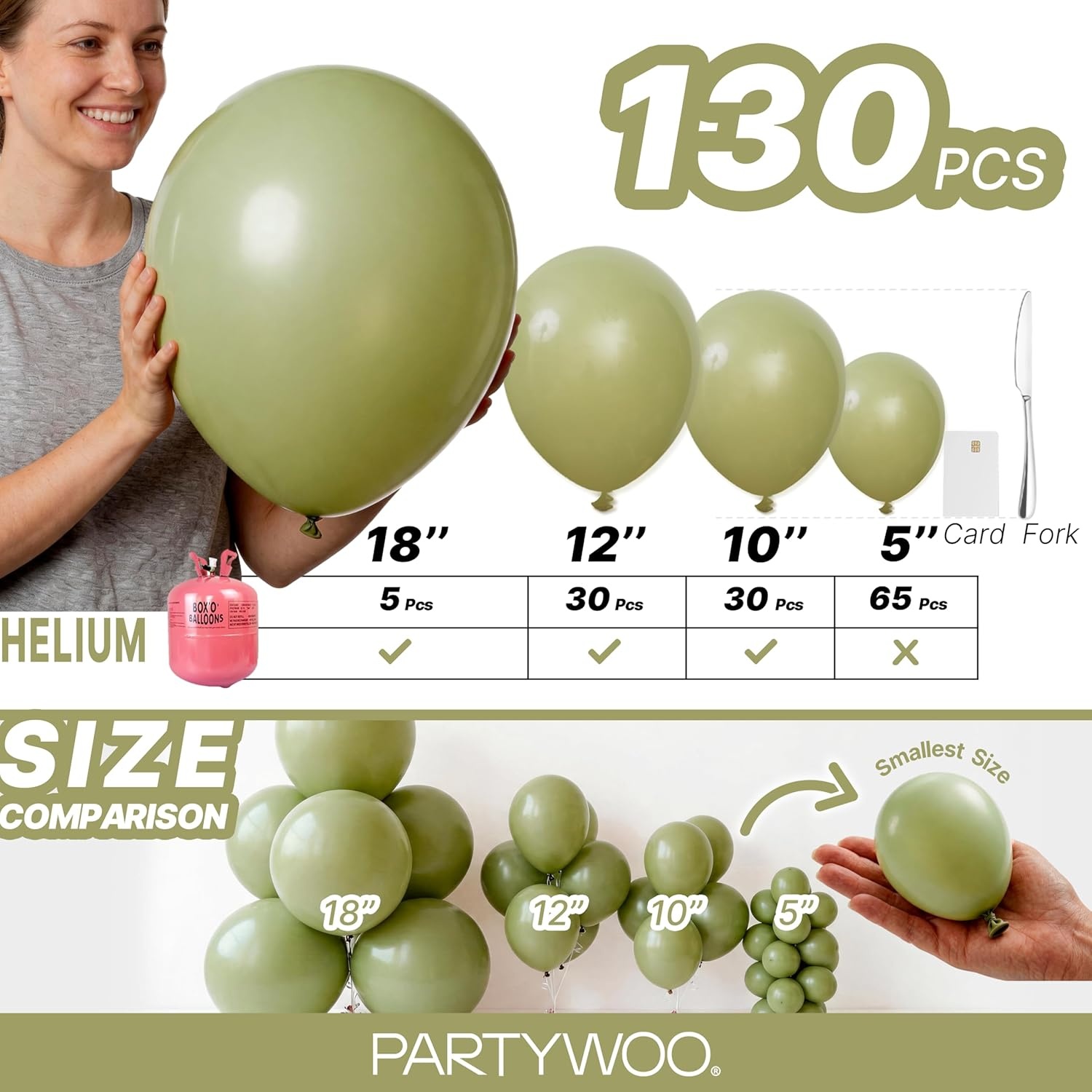 image:imagePartyWoo Teal Balloons 130pcs Different Sizes Pack of 18 12 10 5 Inch Turquoise Dark Teal Balloon Arch Kit for Baby Shower Gender Reveal Graduation Mermaid Birthday Pool Party Decorations BlueY69Sage Greenf11