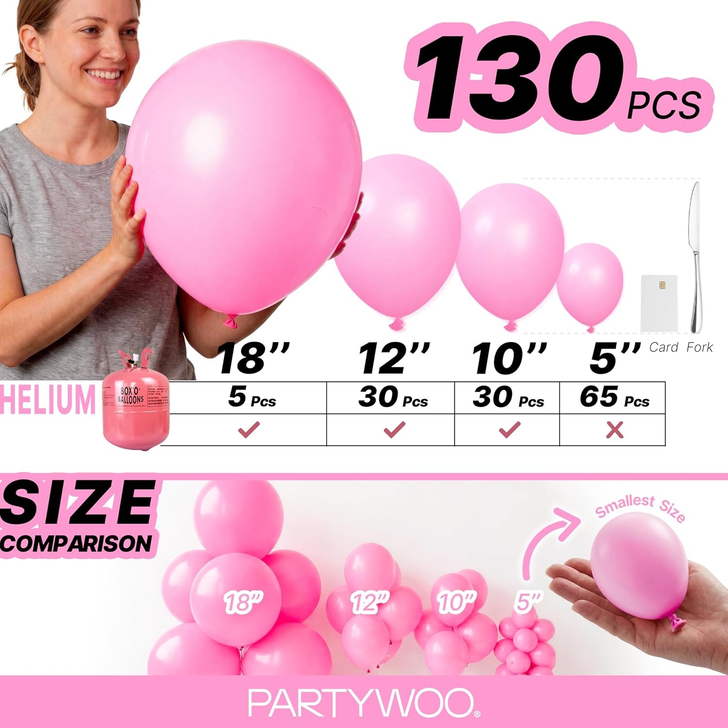 image:imagePartyWoo Teal Balloons 130pcs Different Sizes Pack of 18 12 10 5 Inch Turquoise Dark Teal Balloon Arch Kit for Baby Shower Gender Reveal Graduation Mermaid Birthday Pool Party Decorations BlueY69Pinky11