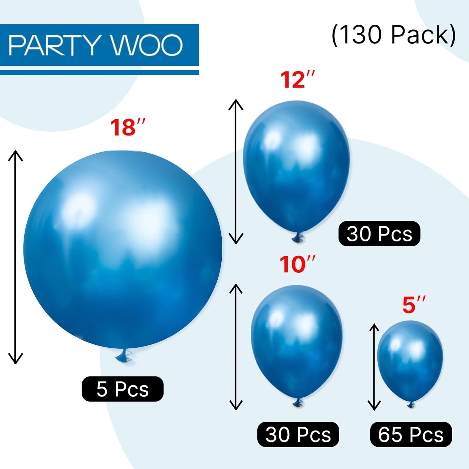 image:imagePartyWoo Teal Balloons 130pcs Different Sizes Pack of 18 12 10 5 Inch Turquoise Dark Teal Balloon Arch Kit for Baby Shower Gender Reveal Graduation Mermaid Birthday Pool Party Decorations BlueY69Blueg106