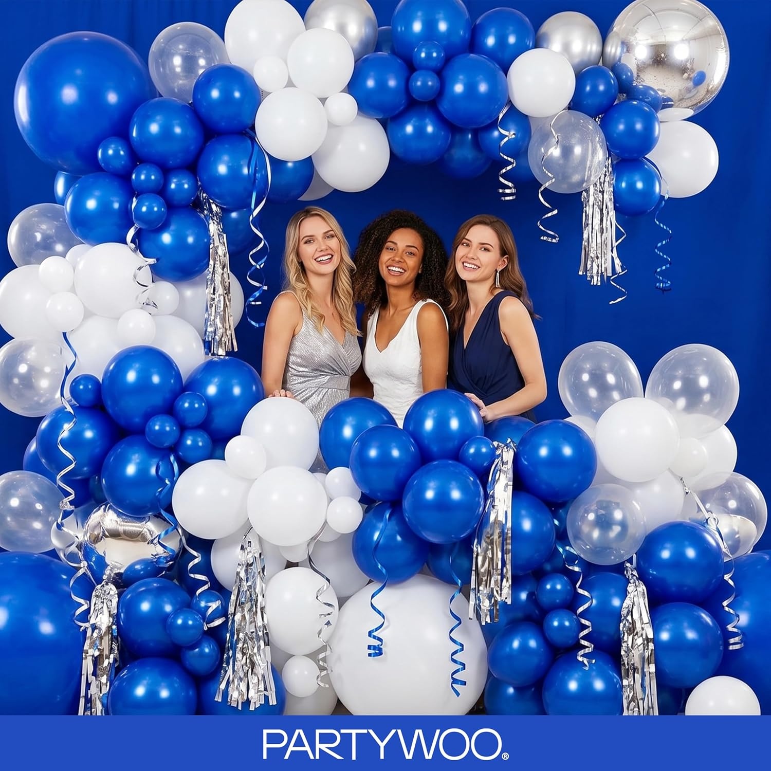 image:imagePartyWoo Teal Balloons 130pcs Different Sizes Pack of 18 12 10 5 Inch Turquoise Dark Teal Balloon Arch Kit for Baby Shower Gender Reveal Graduation Mermaid Birthday Pool Party Decorations BlueY69Bluey59