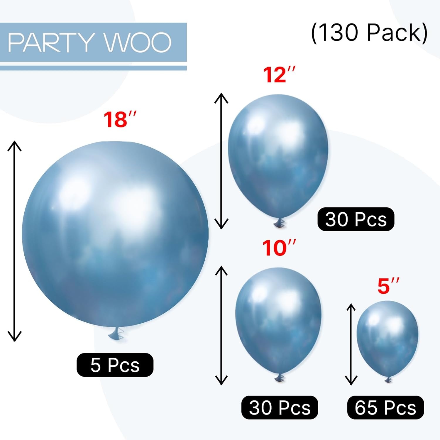image:imagePartyWoo Teal Balloons 130pcs Different Sizes Pack of 18 12 10 5 Inch Turquoise Dark Teal Balloon Arch Kit for Baby Shower Gender Reveal Graduation Mermaid Birthday Pool Party Decorations BlueY69Blueg119