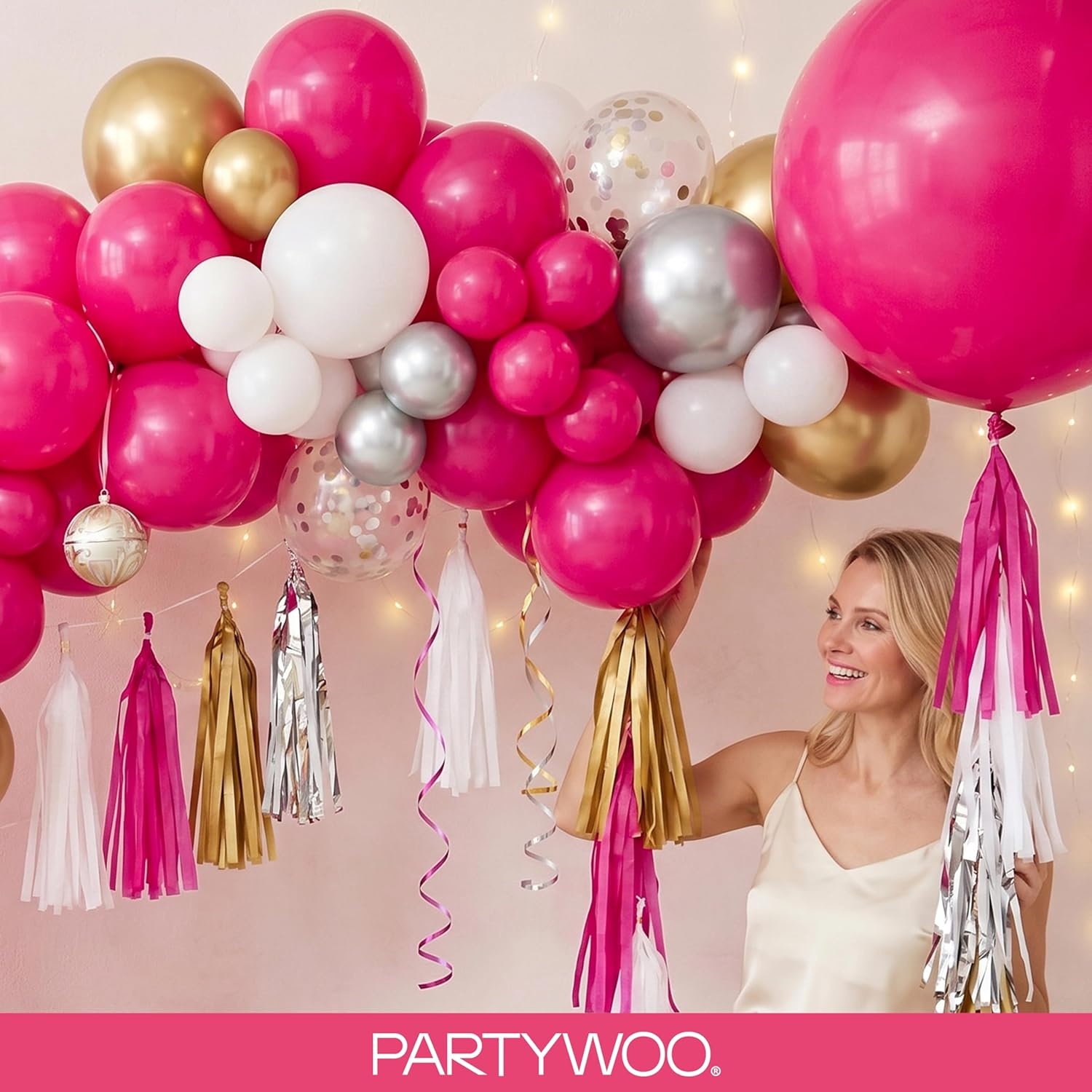 image:imagePartyWoo Teal Balloons 130pcs Different Sizes Pack of 18 12 10 5 Inch Turquoise Dark Teal Balloon Arch Kit for Baby Shower Gender Reveal Graduation Mermaid Birthday Pool Party Decorations BlueY69Pinky12