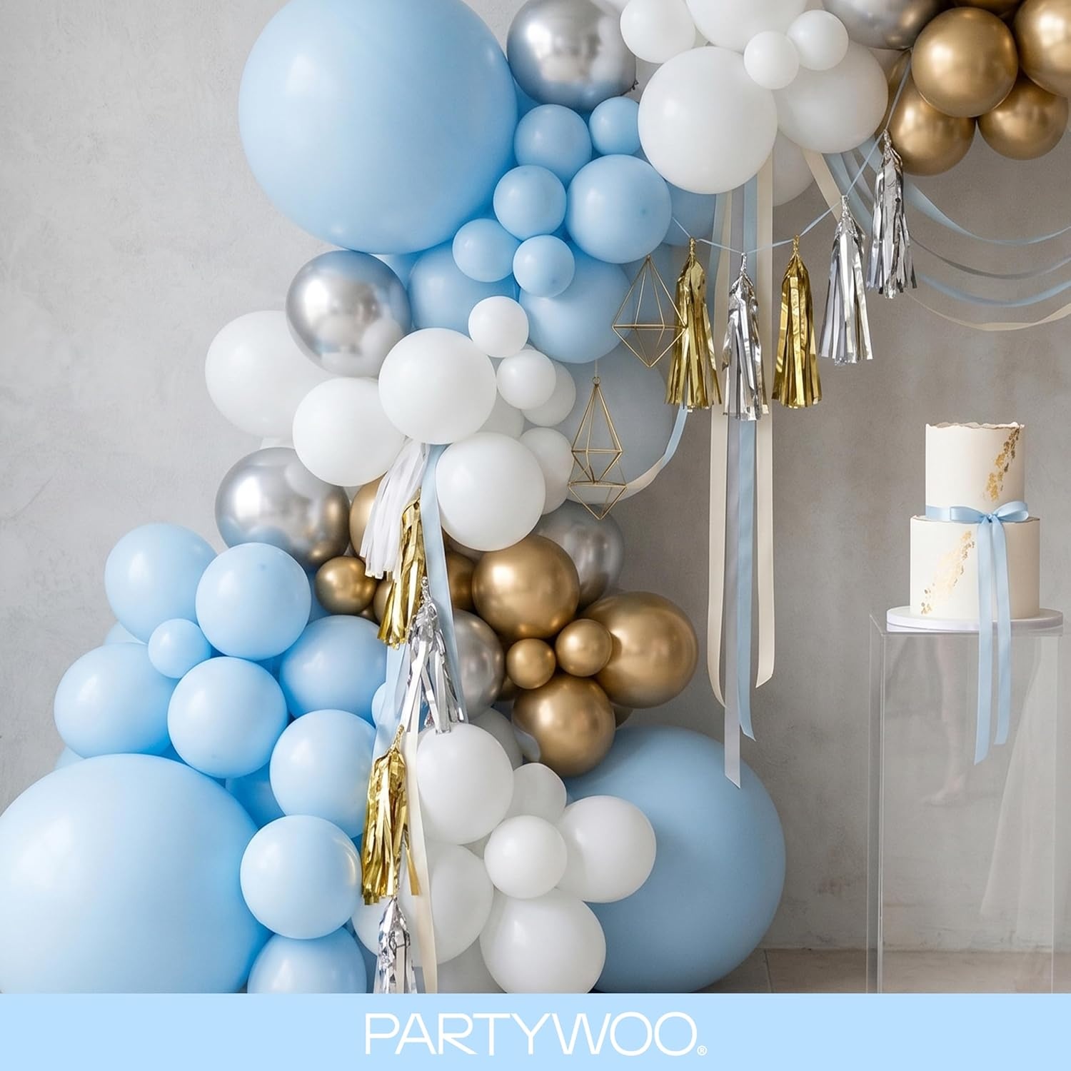 image:imagePartyWoo Teal Balloons 130pcs Different Sizes Pack of 18 12 10 5 Inch Turquoise Dark Teal Balloon Arch Kit for Baby Shower Gender Reveal Graduation Mermaid Birthday Pool Party Decorations BlueY69Pastel Blueq13