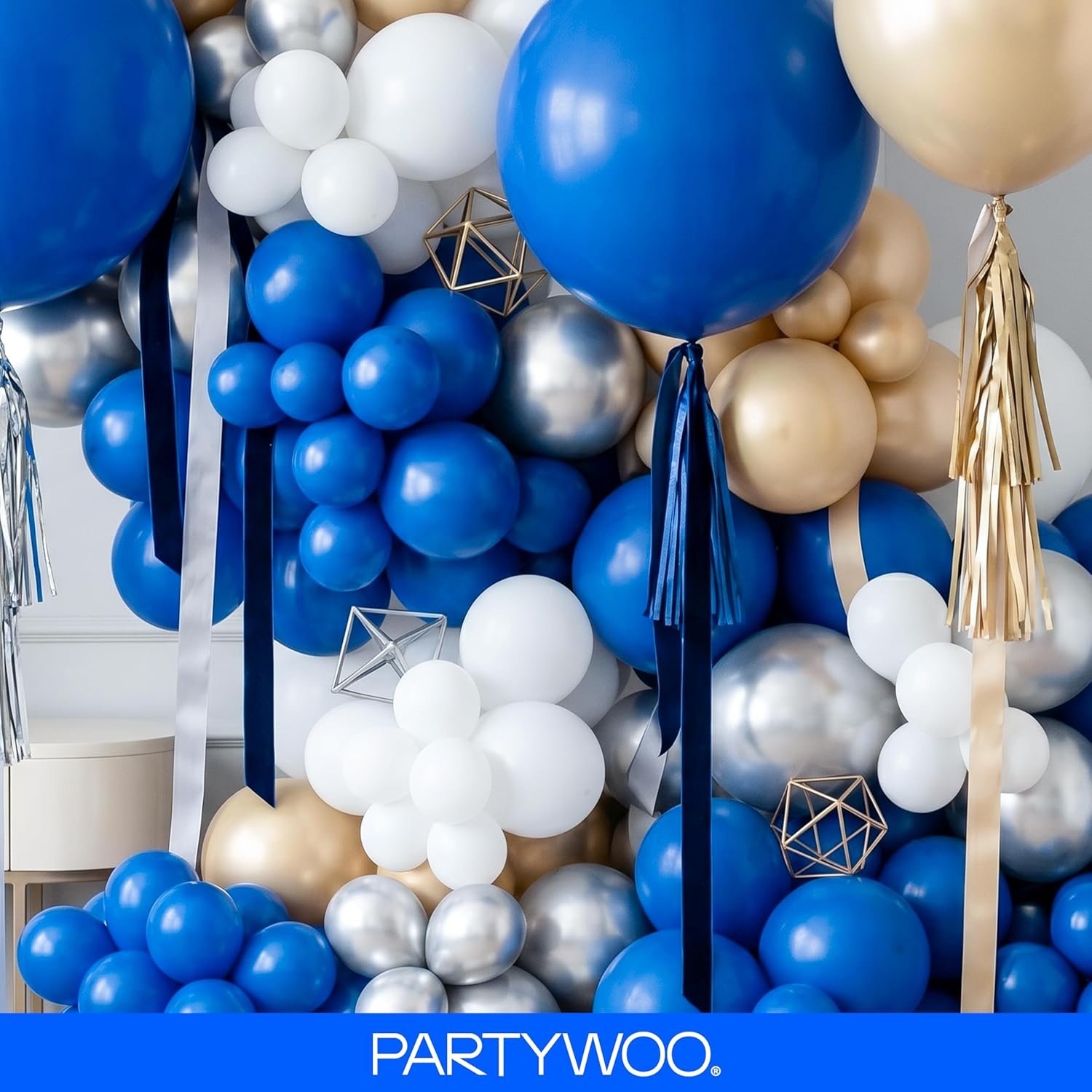 image:imagePartyWoo Teal Balloons 130pcs Different Sizes Pack of 18 12 10 5 Inch Turquoise Dark Teal Balloon Arch Kit for Baby Shower Gender Reveal Graduation Mermaid Birthday Pool Party Decorations BlueY69Bluey5
