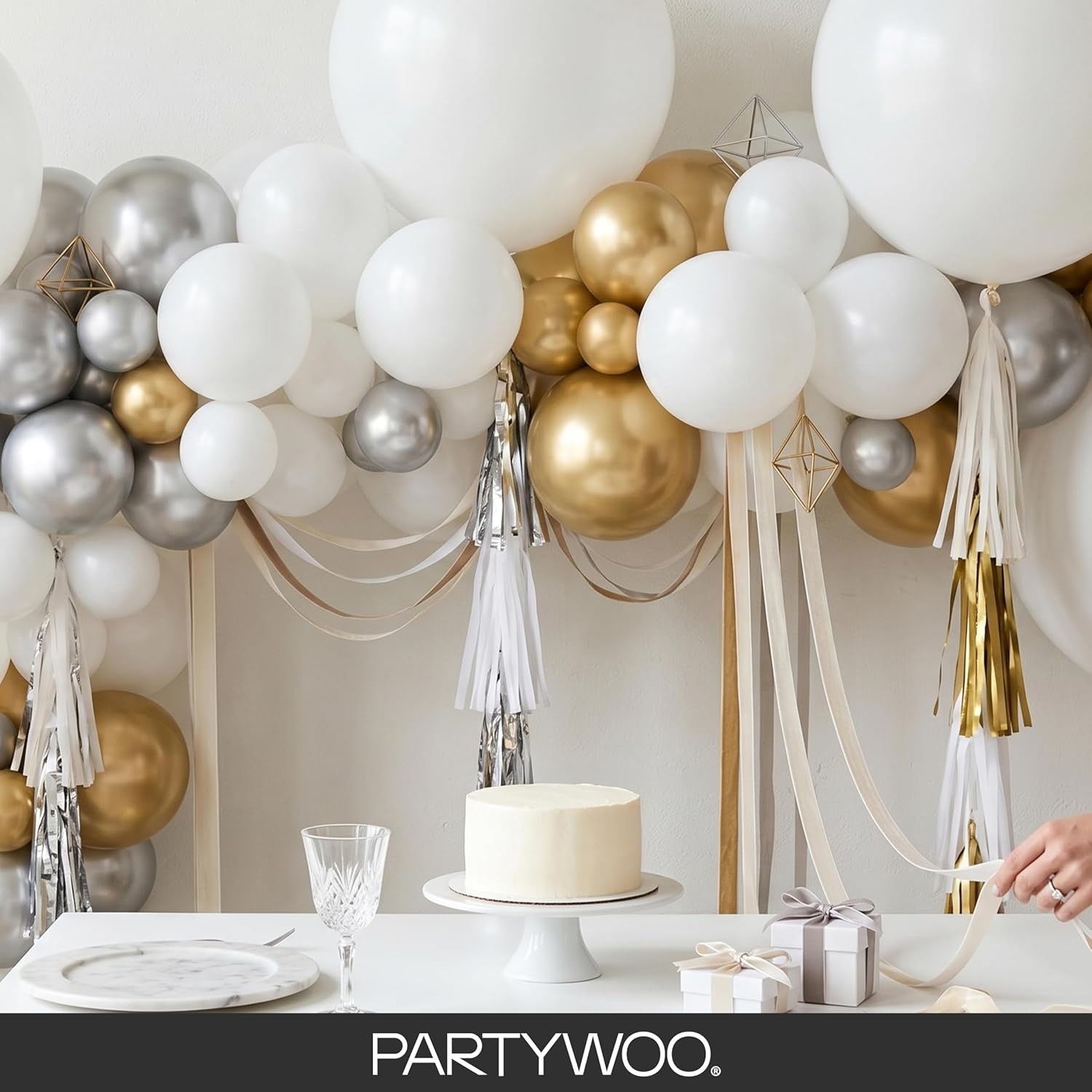 image:imagePartyWoo Teal Balloons 130pcs Different Sizes Pack of 18 12 10 5 Inch Turquoise Dark Teal Balloon Arch Kit for Baby Shower Gender Reveal Graduation Mermaid Birthday Pool Party Decorations BlueY69Whitey13