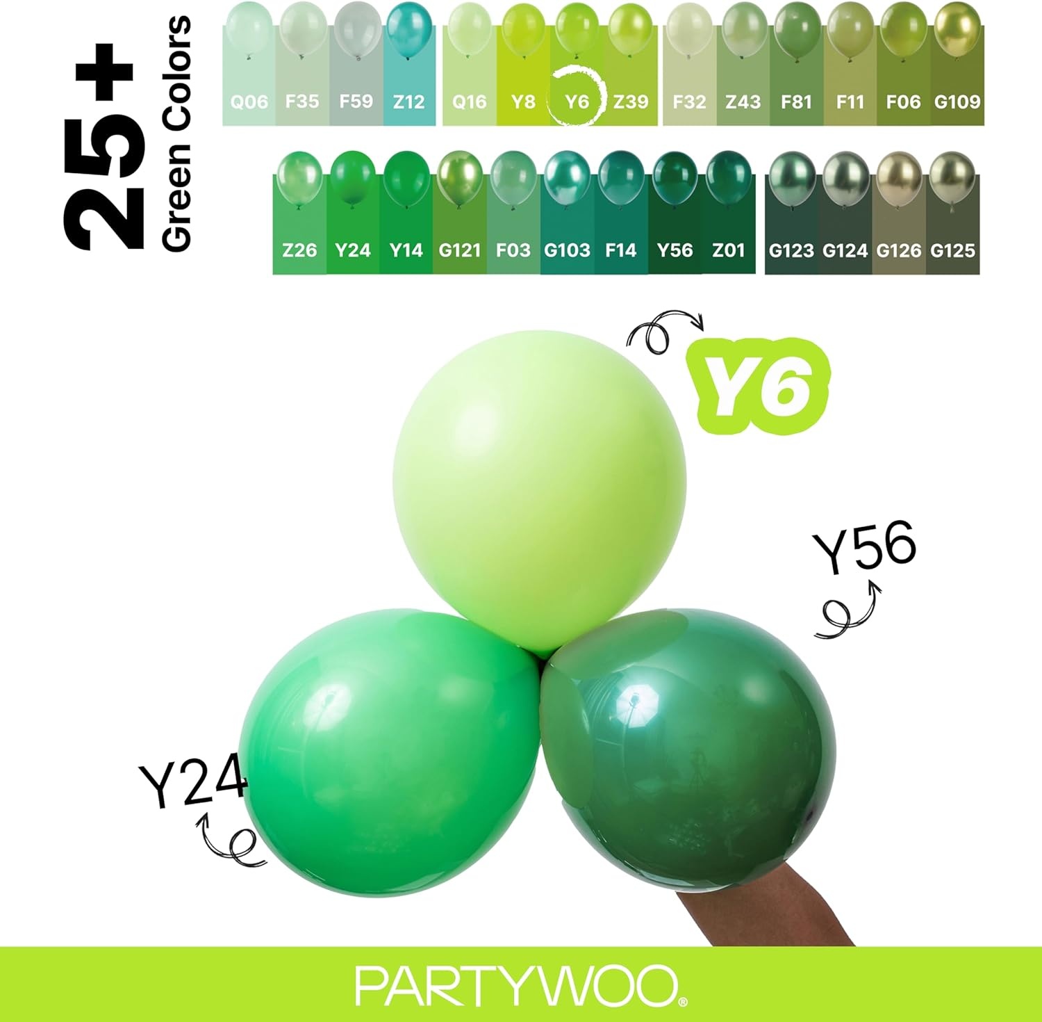 image:imagePartyWoo Teal Balloons 130pcs Different Sizes Pack of 18 12 10 5 Inch Turquoise Dark Teal Balloon Arch Kit for Baby Shower Gender Reveal Graduation Mermaid Birthday Pool Party Decorations BlueY69Greeny6