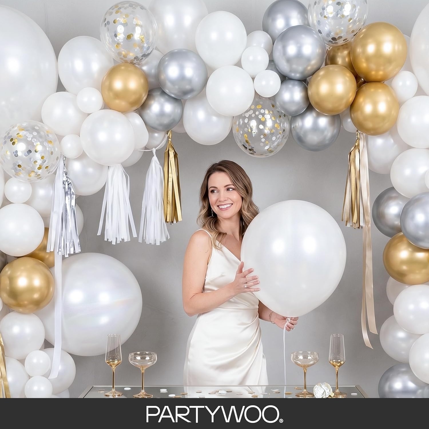 image:imagePartyWoo Teal Balloons 130pcs Different Sizes Pack of 18 12 10 5 Inch Turquoise Dark Teal Balloon Arch Kit for Baby Shower Gender Reveal Graduation Mermaid Birthday Pool Party Decorations BlueY69Pearl Whitez30