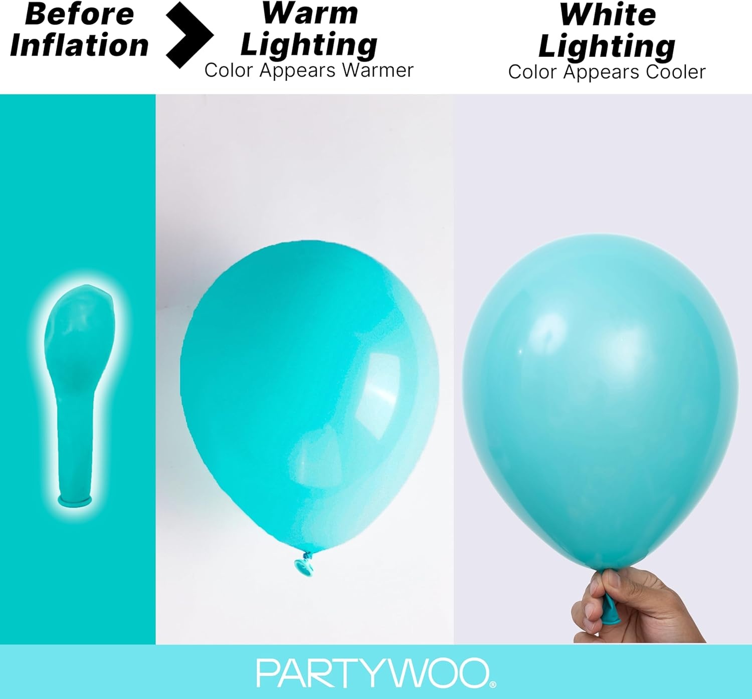image:imagePartyWoo Teal Balloons 130pcs Different Sizes Pack of 18 12 10 5 Inch Turquoise Dark Teal Balloon Arch Kit for Baby Shower Gender Reveal Graduation Mermaid Birthday Pool Party Decorations BlueY69Tealy69