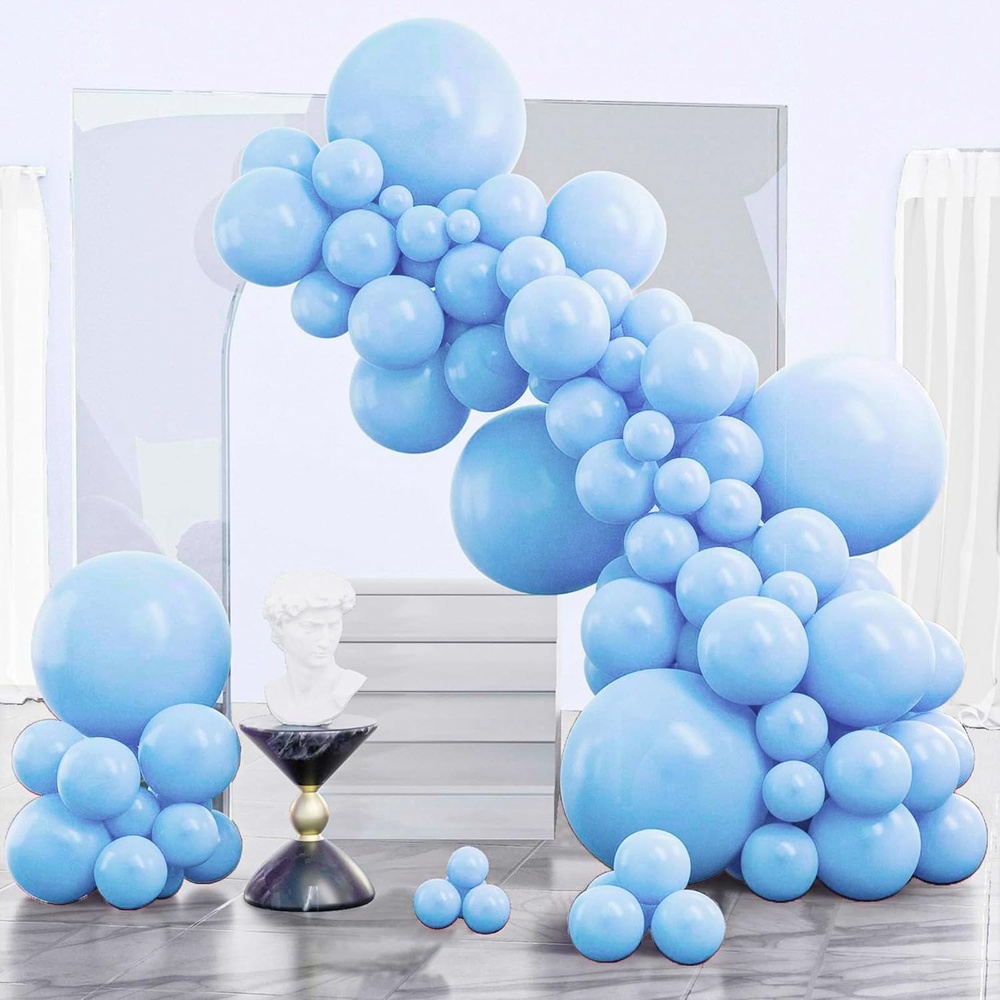 image:imagePartyWoo Teal Balloons 130pcs Different Sizes Pack of 18 12 10 5 Inch Turquoise Dark Teal Balloon Arch Kit for Baby Shower Gender Reveal Graduation Mermaid Birthday Pool Party Decorations BlueY69Bluey4