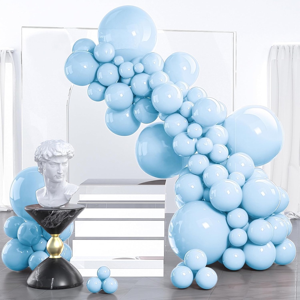 image:imagePartyWoo Teal Balloons 130pcs Different Sizes Pack of 18 12 10 5 Inch Turquoise Dark Teal Balloon Arch Kit for Baby Shower Gender Reveal Graduation Mermaid Birthday Pool Party Decorations BlueY69Pastel Blueq13