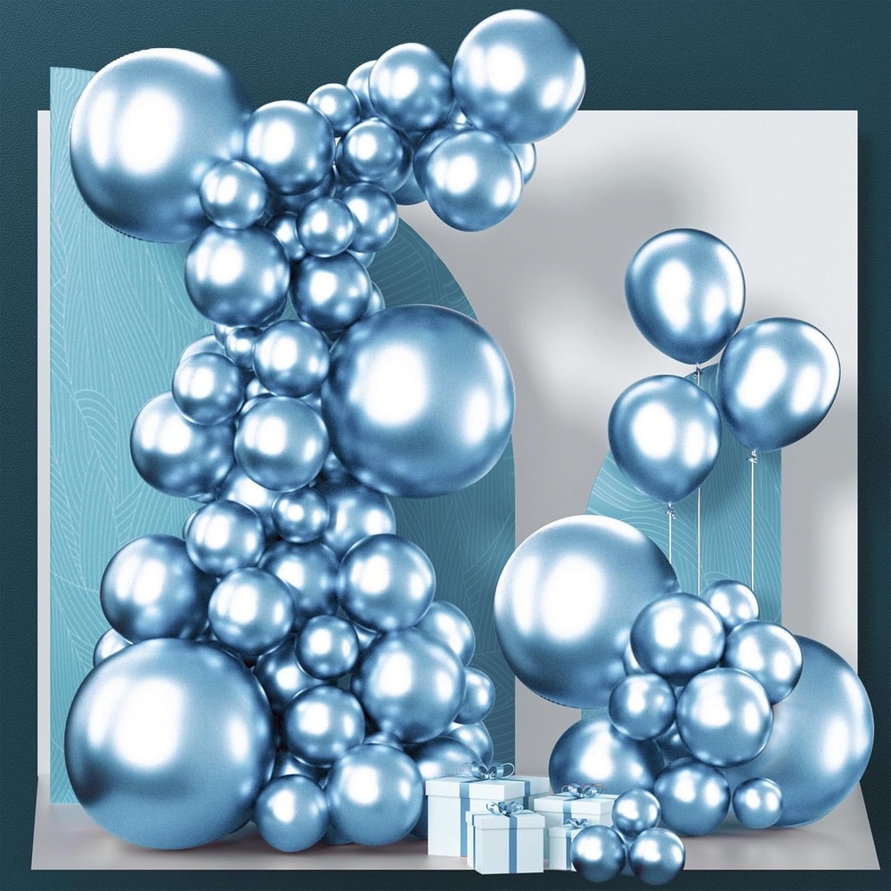 image:imagePartyWoo Teal Balloons 130pcs Different Sizes Pack of 18 12 10 5 Inch Turquoise Dark Teal Balloon Arch Kit for Baby Shower Gender Reveal Graduation Mermaid Birthday Pool Party Decorations BlueY69Blueg119