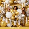 PartyWoo Teal Balloons 130pcs Different Sizes Pack of 18 12 10 5 Inch Turquoise Dark Teal Balloon Arch Kit for Baby Shower Gender Reveal Graduation Mermaid Birthday Pool Party Decorations Blue-Y69(Gold-g101)