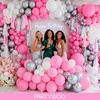 PartyWoo Teal Balloons 130pcs Different Sizes Pack of 18 12 10 5 Inch Turquoise Dark Teal Balloon Arch Kit for Baby Shower Gender Reveal Graduation Mermaid Birthday Pool Party Decorations Blue-Y69(Pink-y11)