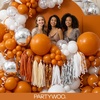 PartyWoo Teal Balloons 130pcs Different Sizes Pack of 18 12 10 5 Inch Turquoise Dark Teal Balloon Arch Kit for Baby Shower Gender Reveal Graduation Mermaid Birthday Pool Party Decorations Blue-Y69(Burnt Orange-f53)