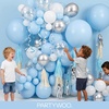 PartyWoo Teal Balloons 130pcs Different Sizes Pack of 18 12 10 5 Inch Turquoise Dark Teal Balloon Arch Kit for Baby Shower Gender Reveal Graduation Mermaid Birthday Pool Party Decorations Blue-Y69(Blue-y4)